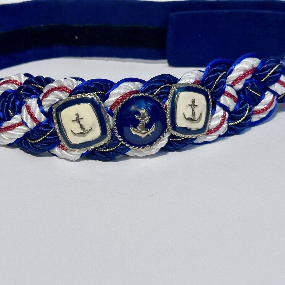 Nautical Blue and White Braided Belt